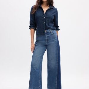 Gap Two Tone Women's Blue Wide-Leg Jeans